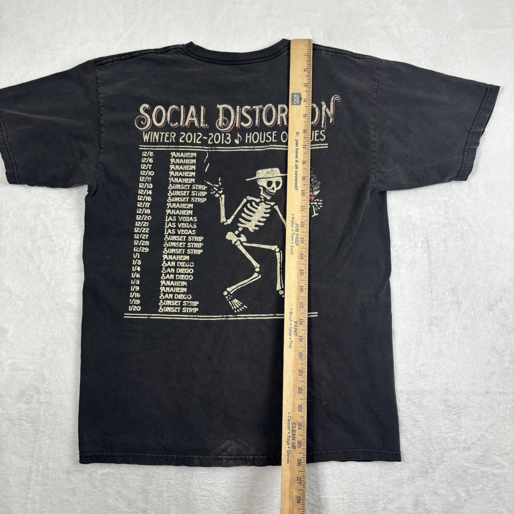 Y2K 2012/2013 Social Distortion Winter Tour Black Short Sleeve Shirt Men's Mediu - Picture 8 of 8